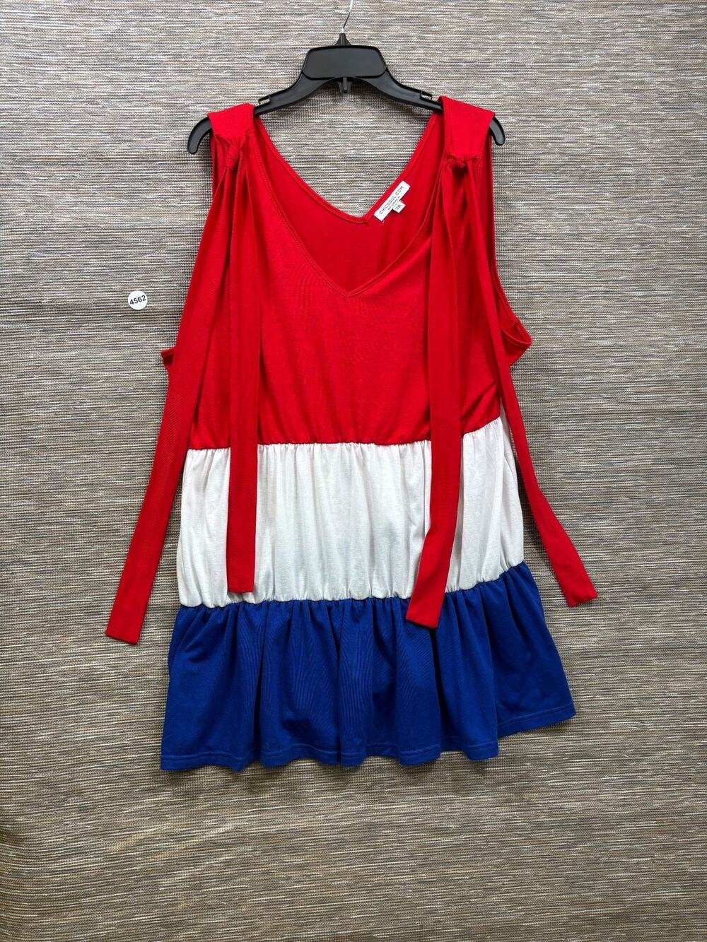 Chic Soul Tunic Top Womens Size 3XL Multicolor Patriotic Colorblock Sleeveless
